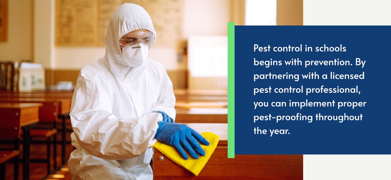 Pest control prevention in schools