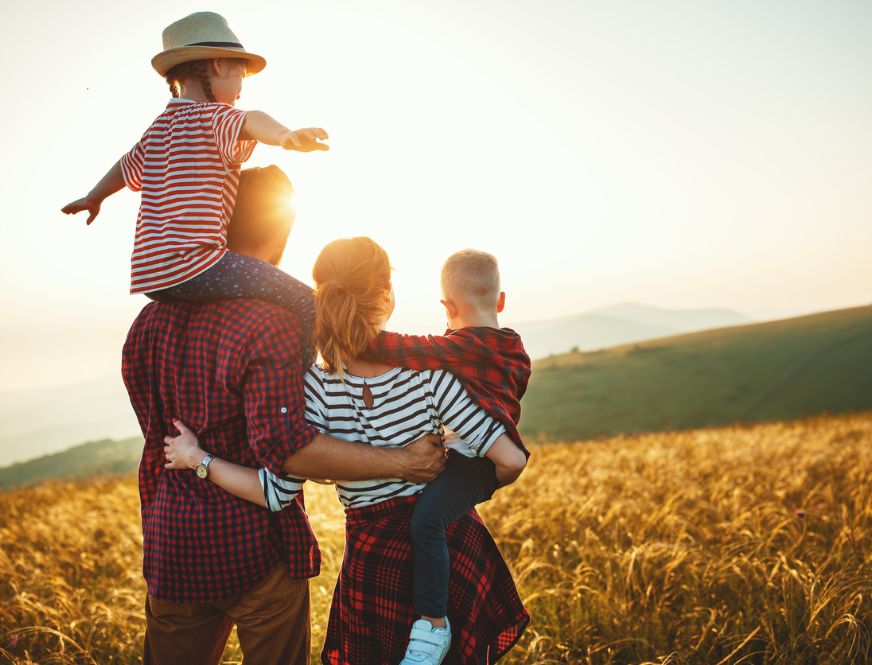 Family Watching Sunset